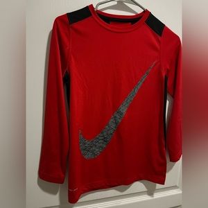Red, dri-fit, Nike shirt, child size M